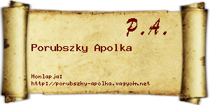 Porubszky Apolka névjegykártya